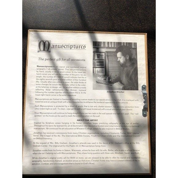 Jonathan Blocher Signed/Numbd Serigraph "Philippians 4:13" Limited Edition Print - Picture 7 of 8